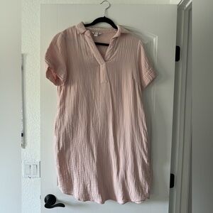 Women’s Blush Pink Gauze Dress - Oversized